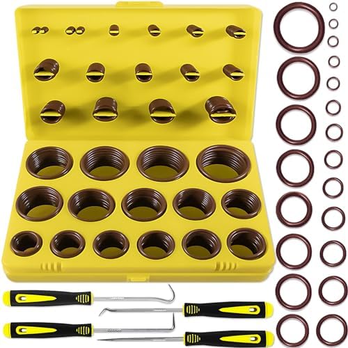 386 PCS 30 Sizes Metric Viton O-Ring Assortment Kit for Various Chemicals, Cylinders, Hydraulic,Automotive and Plumbing Pressure Washer O Ring Repairs 75A Durometer