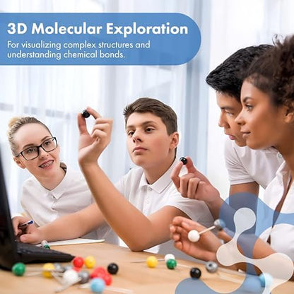 Old Nobby Chemistry Model Kit - 115 Piece Molecular Model Set includes Atoms, Bonds, Instructional Guide - STEM Science Tool for Students, Organic Chemistry, Molecular Learning - Colorful Models