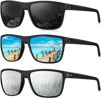 KALIYADI Polarized Sunglasses for Men, Lightweight Sun Glasses with UV Protection for Driving Fishing Golf