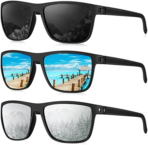 KALIYADI Polarized Sunglasses for Men, Lightweight Sun Glasses with UV Protection for Driving Fishing Golf