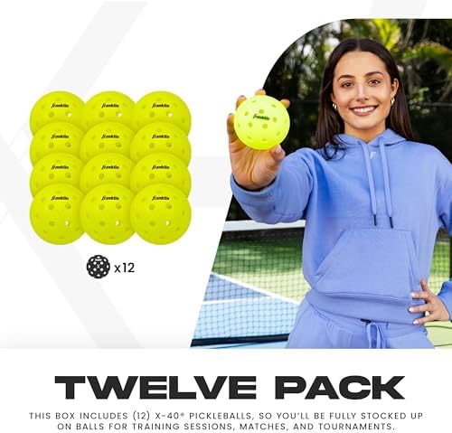 Franklin Sports X-40 Outdoor Pickleballs - Official Ball of USA Pickleball, APP Tour + US Open - Regulation Size