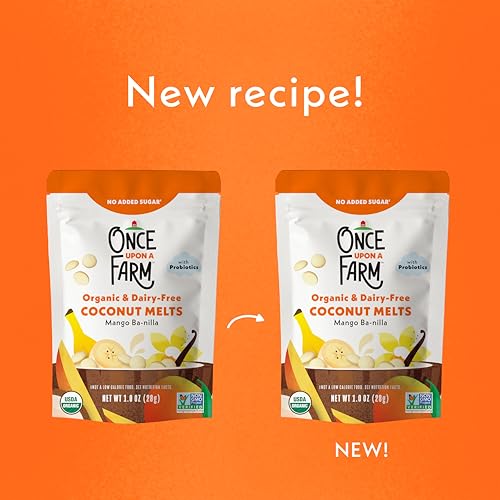 Once Upon A Farm Mango Ba-nilla Coconut Melts with Probiotics, Organic, Dairy Free, 1 Ounces (Pack Of 8)