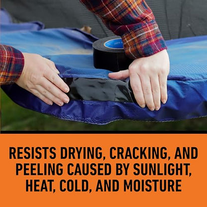 Gorilla All Weather Duct Tape, Black, 1.88" x 25 yd (Pack of 2) - UV and Temperature Resistant Waterproof Tape for Outdoor Repairs