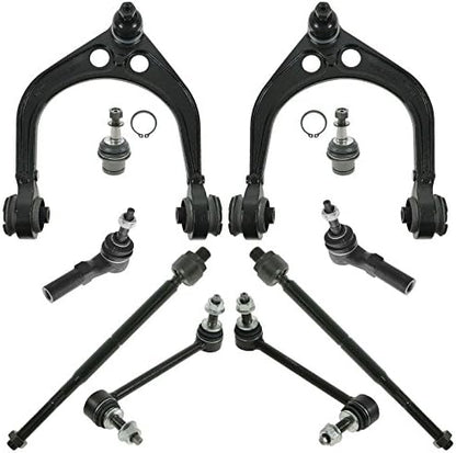 TRQ Front Steering & Suspension Kit Ball Joint Control Arm with Ball Joint Sway Bar Stabilizer Link Tie Rod Compatible with Chrysler Dodge