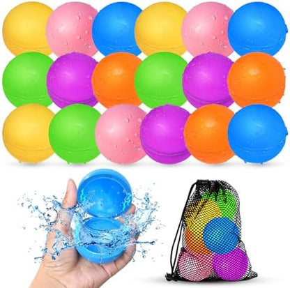18Pcs Reusable Water Balloons for Kids, Pool Beach Water Toys for Boys and Girls, Outdoor Summer Toys for Kids Ages 3-12