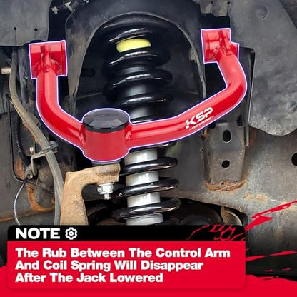 KSP 2-4" Upper Control Arm for F150 2004-2020, Aftermarket Control Arm Replacement Factory/Stock Arm, Iron Steel Welding Swing Control Arms With Adjustable Ball Joint for 2-4inch Front Lift Kits (Red)