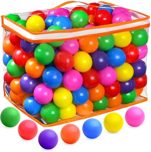 200 Ball Pit Balls for Toddlers with Storage Bag - 7 Bright Colors, Crush Proof, Great Play Toys for Tents, Pools, and Party