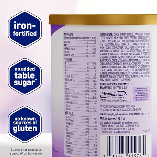 Enfamil Gentlease Baby Formula, Reduces Fussiness, Gas, Crying and Spit-up in 24 hours, DHA & Choline to support Brain development, Value Powder Can, 19.9 Oz