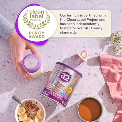 a2 Platinum® Premium Infant Formula for Babies Ages 0-12 Months, Whole Milk Powder-Based Formula with Iron, Nutritionally Complete, Made with Pure and Natural a2 Milk®, 31.7- oz Can