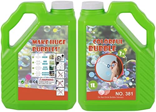 Lulu Home Concentrated Bubble Solution, 1 L/ 33.8 OZ Refill for Bubble Machines, Giant Wands, and Blowers - Up to 2.5 Gallons for Kids' Birthday Parties