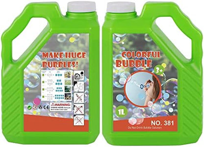 Lulu Home Concentrated Bubble Solution, 1 L/ 33.8 OZ Refill for Bubble Machines, Giant Wands, and Blowers - Up to 2.5 Gallons for Kids' Birthday Parties