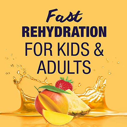Pedialyte AdvancedCare Electrolyte Solution,1 Liter, 4 Count, with PreActiv Prebiotics, Hydration Drink, Tropical Fruit (Pack of 2)