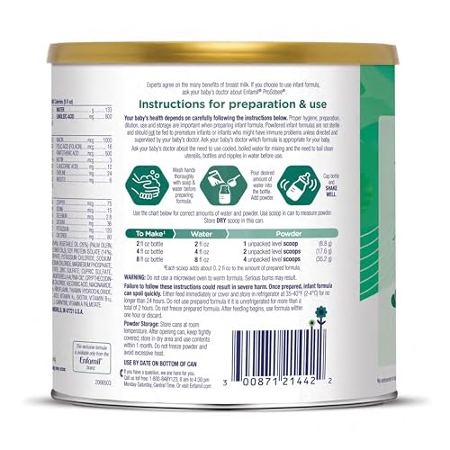 Enfamil Prosobee Plant based Baby Formula, for Sensitive Tummies, Soy-based Plant Sourced Protein, Vitamins for Immune Support, Lactose-free, Milk free, Gluten free, 20.9 Oz Can, 4 Count
