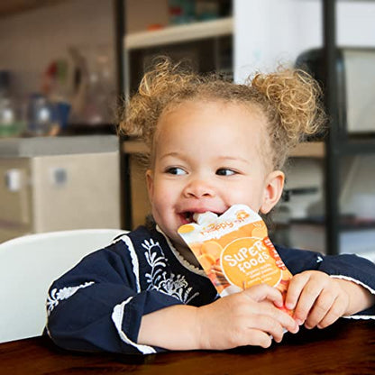 Happy Tot Organics Super Foods Stage 4, Pears, Blueberries & Beets (Pack of 16) & Stage 4 Fiber & Protein 4 Flavor Variety Pack (Pack of 16)