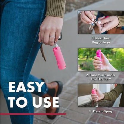 SABRE Pepper Spray & 2-in-1 Stun Gun with Flashlight, Self Defense Kit, Fast Flip Top Safety, Finger Grip for Better & Faster Aim, Painful 1.60 µC Charge, 120 Lumen LED Light, Rechargeable, 0.54 fl oz