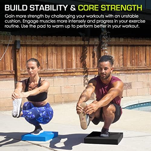 ProsourceFit Exercise Balance Pad – Non-Slip Cushioned Foam Mat & Knee Pad for Fitness and Stability Training, Yoga, Physical Therapy