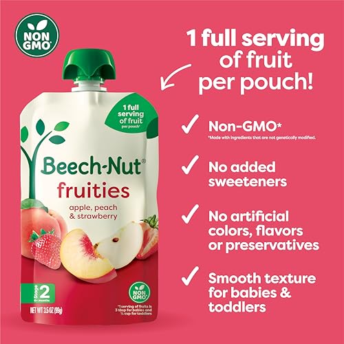 Beech-Nut Baby & Toddler Food Favorite Flavors Pouches Variety Pack, Fruit Veggie and Whole Milk Yogurt Purees, Baby Pouch Puree Starter Pack, 3.5oz (18 Pack)