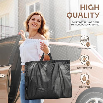 Travel Garment Bag with Zipper Pocket, Suit Bag for Suits, Dresses, Coats