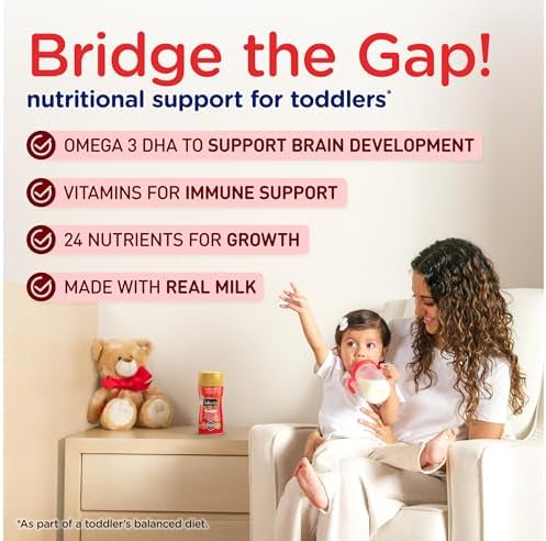 Enfagrow NeuroPro Toddler Nutritional Drink, Made with Real Milk, Brain-Building Omega-3 DHA, Nutrients for Growth & Immune Support, Non-GMO, Ready to Use, 8 fl Oz (24 Bottles)