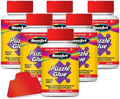 RoseArt - 4.5 oz. Jigsaw Puzzle Glue with Applicator 6-Pack