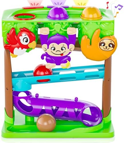 Move2Play, Hungry Jungle Animals, Interactive Toy for 1+ Year Olds, 6 to 12 Months, Baby Toy, 1 Year Old Birthday Gift for Girls, 9-12 Months, 6 7 8 9 10 12+ Months