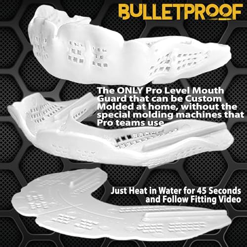 Bulletproof: World’s Thinnest Most Breathable Mouthguard is 3X Stronger! Football MMA Hockey Rugby Basketball BJJ Lacrosse Boxing Sports Mouth Guard Grinding Teeth. Men Women Adult Youth Kids Braces