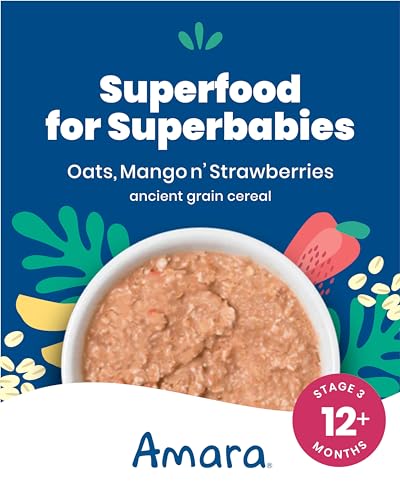 Amara Organic Baby Food - Stage 3 - Ancient Grain - Baby Cereal to Mix With Breastmilk, Water or Baby Formula - Shelf Stable Baby Food Pouches Made from Organic Fruit and Veggies - 10 Pouches, 3.9oz Per Serving