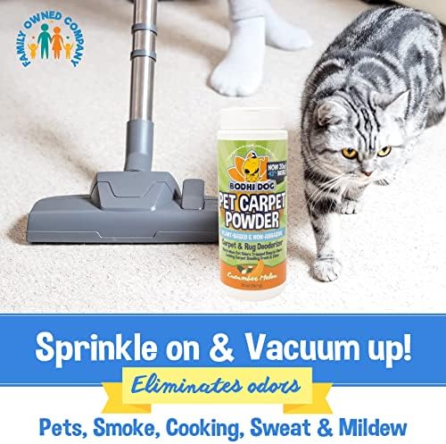Bodhi Dog Natural Carpet Deodorizer Powder - Dry Pet Smell Eliminator & Urine Odor Remover - Loosens Fur & Dirt - Plant-Based Room Freshener for Vacuuming Home with Pets - Cucumber Melon (Pack of 1)