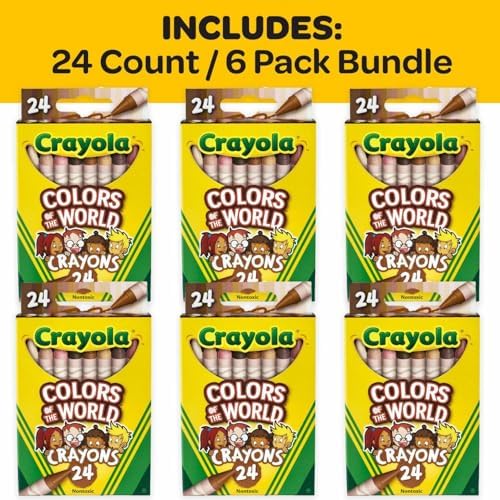 Crayola Bulk Crayon Set, Colors of The World, Multicultural Crayons, School Supplies, 6 Sets of 24 Colors