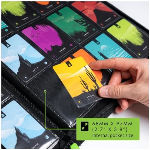 Vault X 12 Pocket Trading Card Zip Binder, 480 cards, Premium Exo-Tec Album Material, 20 Side-Loading Pages, Folder for Collectible Card Games, Sports, TCG (Black)