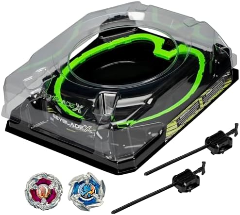 Beyblade X Xtreme Battle Set with Beystadium Arena Featuring X-Celerator Rail, 2 Right-Spinning Top Toys, 2 Launchers, Toys for Boys and Girls, 8+