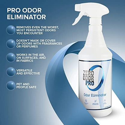 Zero Odor Pro - Commercial Strength Eliminator Odor Neutralizer, Room Deodorizer Odor Eliminator Musty Smell - Strongest Odor Eliminator Trigger Spray, (32-ounce)