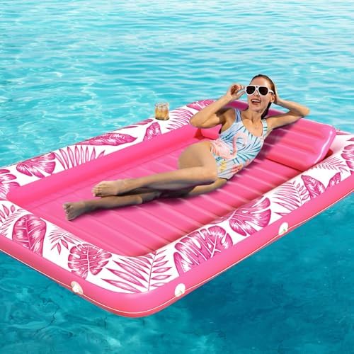 Inflatable Tanning Pool Lounger Float - Jasonwell 4 in 1 Sun Tan Tub Sunbathing Pool Lounge Raft Floatie Toys Water Filled Tanning Bed Mat Pad for Adult Blow Up Kiddie Pool Kids Ball Pit Pool