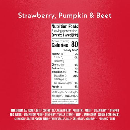 Once Upon A Farm Strawberry, Pumpkin & Beet Soft Baked Bar Snack, for Toddler, Tractor Wheels, No Added Sugar, Non GMO, 3.35 Ounces (Pack Of 8)