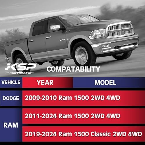 KSP 0-2" OEM Upper Control Arms for Ram 1500 2009-2024, Adjustable UCA Suspension Arms Lift 0-2inch for Dodge Ram Pick up, Replace Factory/Stock Part#55398403AA/68163961AD/68227901AB/522-467/RK643074
