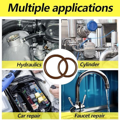 386 PCS 30 Sizes Metric Viton O-Ring Assortment Kit for Various Chemicals, Cylinders, Hydraulic,Automotive and Plumbing Pressure Washer O Ring Repairs 75A Durometer