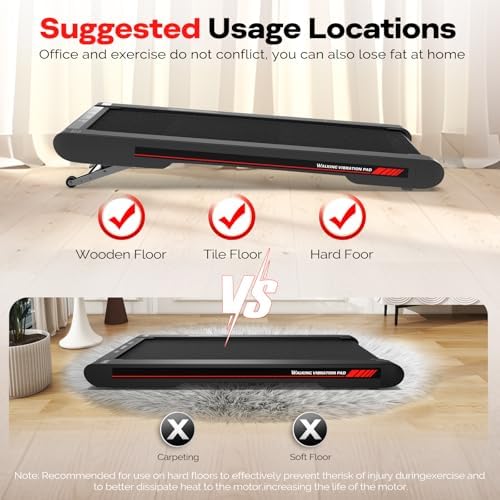 Sperax Walking Treadmill Pad with APP, 3 in 1 Under Desk Treadmill, 400W Low Noise Walking Vibration Pad with Remote Control,Portable Treadmills for Home Office