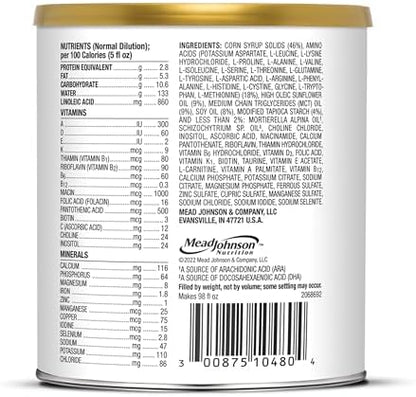 PurAmino Hypoallergenic Infant Drink, for Severe Food Allergies, Omega-3 DHA, Iron, Immune Support, Powder Can, 14.1 Oz (4 Count)
