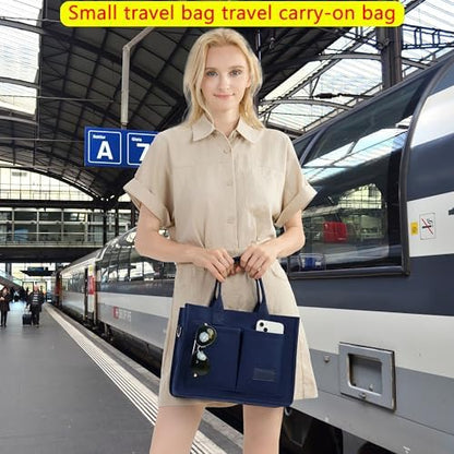 Tote Bag for Women With Compartments,Large Canvas Tote Women's Purse Crossbody Bags Work Laptop Book Bag Satchels Handbags