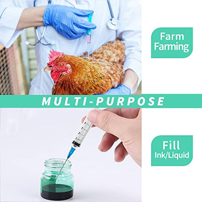 50 Pack 3ml Disposable Syringe with Needle 23Ga 1.0 Inch, Luer Lock Syringes, Individual Sterilized Wrapped