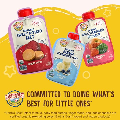 Earth's Best Organic Veggie Puree Veggie + Bean Medley Pouch, 4 oz (Pack of 12)
