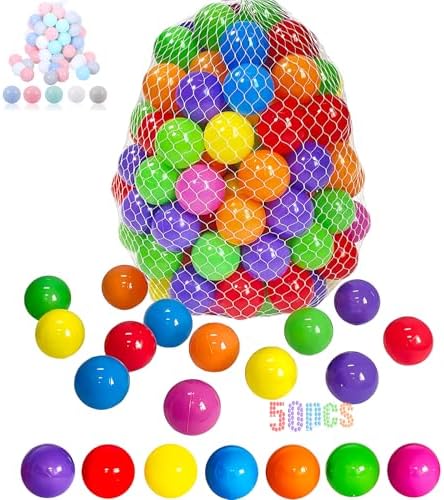 LANGXUN 50 100 200 Soft Plastic Ball Pit Balls for Kids, Gift for Baby Toddler Birthday Christmas, Ball Pit Play Tent, Baby Kiddie Pool Water Toys, Party Decoration