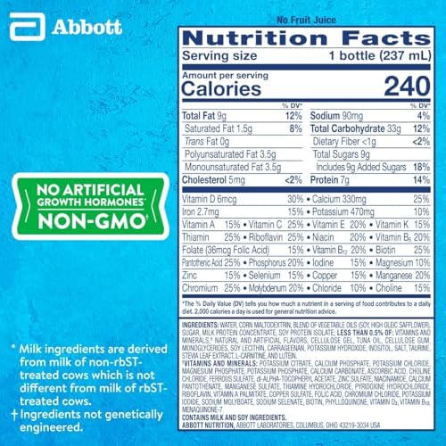 PediaSure Grow & Gain with Immune Support, 27 Vitamins & Minerals for Kids, 7g Protein, Non-GMO, Gluten-Free, Banana, 8-fl-oz Bottle, Pack of 24