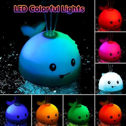Baby Bath Toys, Toddler Bath Toys for Kids Ages 1-3, Light Up Whale Bath Toy Sprinkler, Pool Water Table Infant Baby Toys 6-12-18 Months, Bathtub Fountain Toy, Toddler 1st Birthday 1 2 3 Gifts