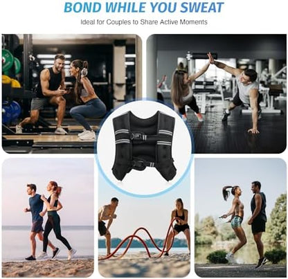 ZELUS Weighted Vest, 6lb/8lb/12lb/16lb/20lb/25lb/30lb Weight Vest with Reflective Stripe for Workout, Strength Training, Running, Fitness, Muscle Building, Weight Loss, Weightlifting