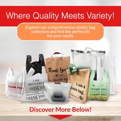 Reli. Plastic Bags Thank You (1050 Count) | White Grocery Bags with Handles | Shopping (Plastic)
