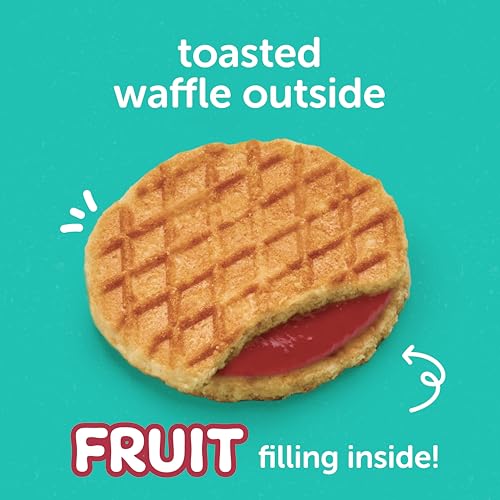 Beech-Nut Toddler Snacks Jammin' Waffles with Fruit Filling for Babies & Toddlers, Pear Raspberry, 10 Boxes (50 Individually Wrapped Packs)