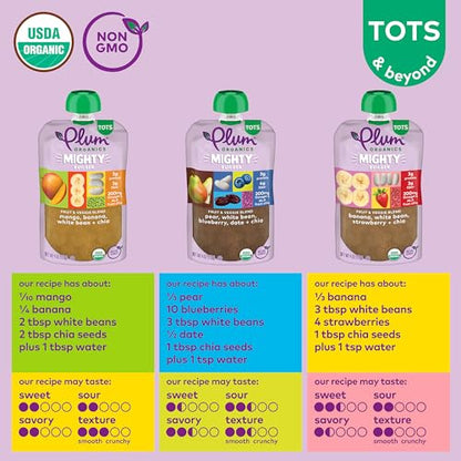 Plum Organics Stage 4 Variety Pack – Toddler’s Flavor Expedition – Mighty Builder Organic Fruit & Veggie Pouches – 4 oz Pouch, Pack of 18 (Amazon Exclusive)