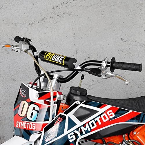 Universal 7/8 Inch 22mm Dirt Bike Handlebars, Upgraded Pit Bike Handlebar with Foam Pad and Anti-slip Handlebar Grips for Motocross CRF YZF KXF KLX RMZ DRZ Pit Dirt Bike ATV Quad - Black