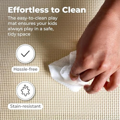 MioTetto Foam Floor Tiles for Kids - Non-Toxic Soft Comfortable Baby Play Mat, Thick Tummy Time Mat, Interlocking Foam Tiles for Development & Crawling, Soft Cushioned Play mat for Babies 6-12 Months